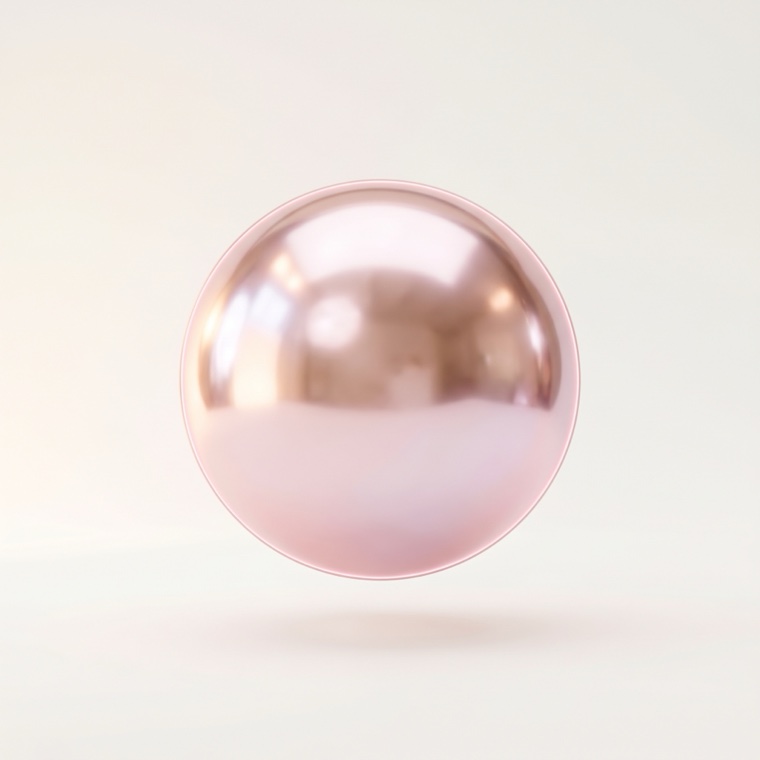 Glossy pearlescent pink sphere